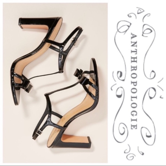 Anthropologie Shoes - Vicenza Metallic Bow T-Strap Heels